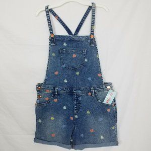 NWT! Cat & Jack Girl's Denim Overall Shorts XXLP